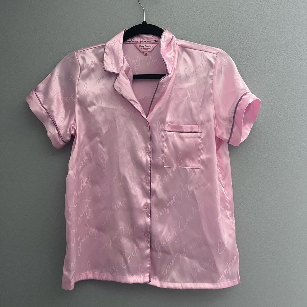 Juicy Couture satin pajama set, in size small.